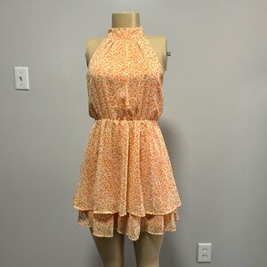 Sienna Sky Orange Floral Mini Dress